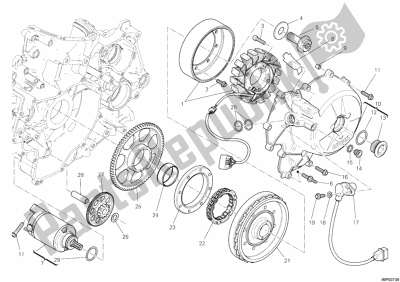Todas as partes de Motor De Arranque do Ducati Superbike 1199 Panigale S ABS USA 2012